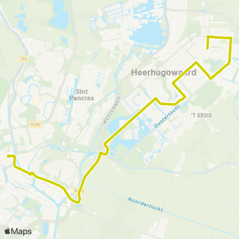 Connexxion Alkmaar Station - Heerhugowaard Centrumwaard map