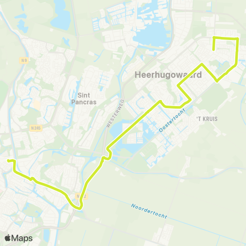 Overal Alkmaar Station - Heerhugowaard Centrumwaard map