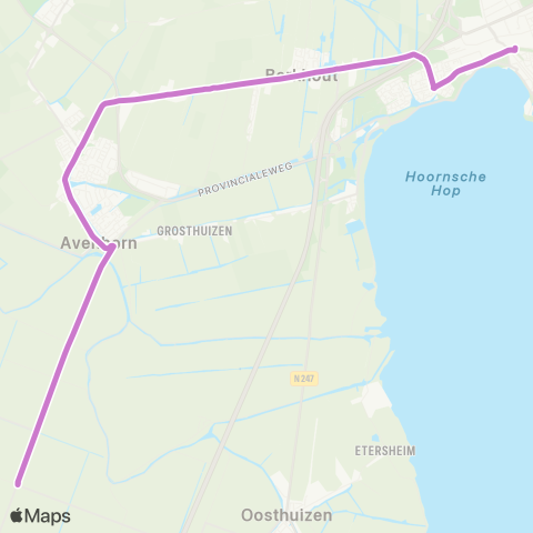 Overal Hoorn Station - Noordbeemster Oosthuizerweg map