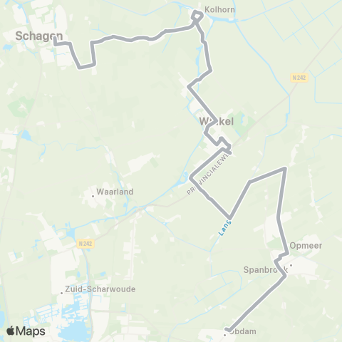 Overal Schagen Station - Obdam Station map