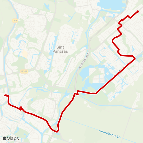 Overal Alkmaar Station - Heerhugowaard Icaruslaan map