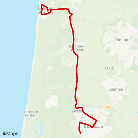 Overal Castricum Station - Egmond aan Zee Busstation map