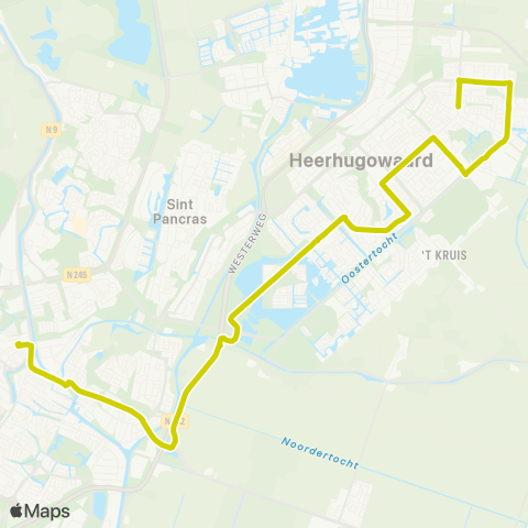 Overal Alkmaar Station - Heerhugowaard Centrumwaard map