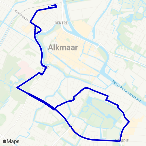 Overal Alkmaar Station - Overdie - Alkmaar Station map