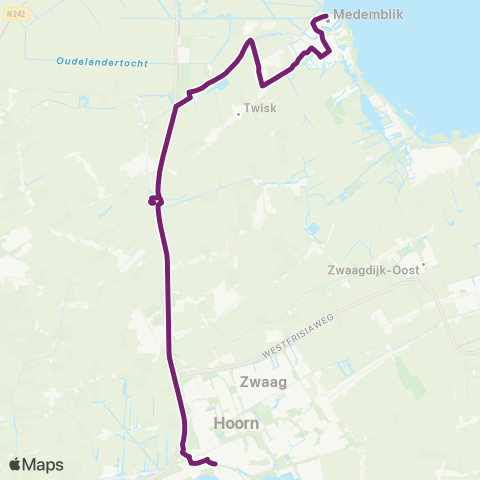 Overal Hoorn Station - Medemblik Busstation map