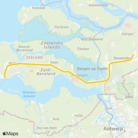 NS Arnhem Centraal <-> Nijmegen BSN29900 map