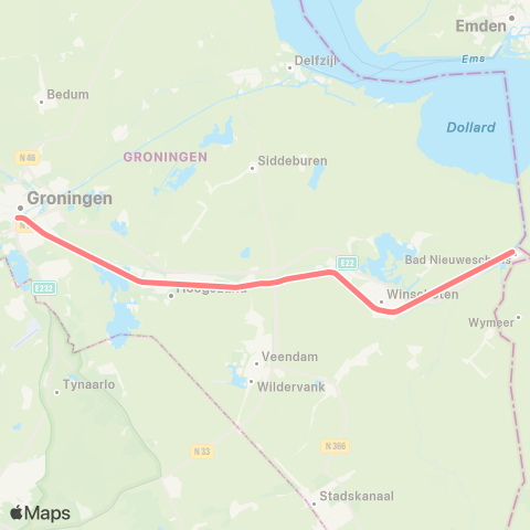 Arriva Groningen - Weener map