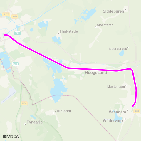 Arriva Groningen - Veendam map