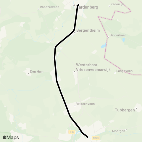 Arriva Almelo - Hardenberg map