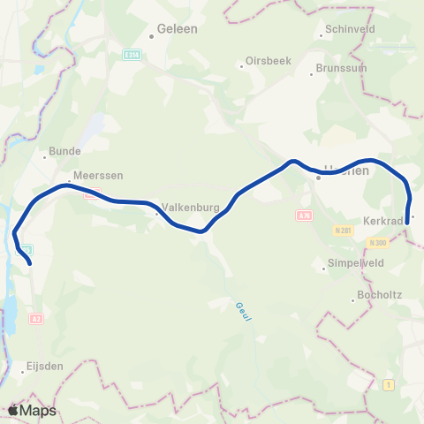 Arriva Maastricht Randwyck - Kerkrade map