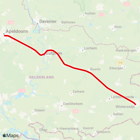 Arriva Apeldoorn - Winterswijk map