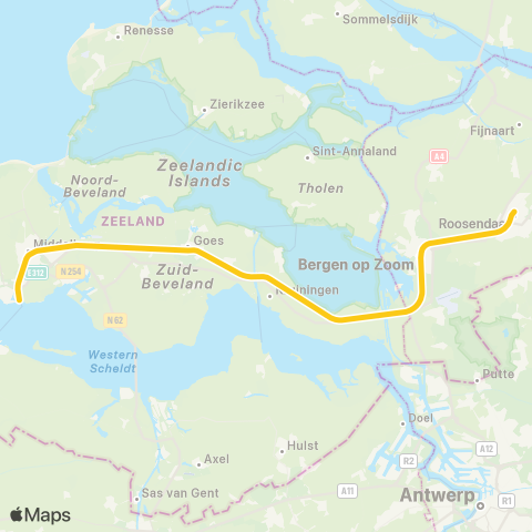 NS Snelbus ipv trein Alkmaar <-> Den Helder map