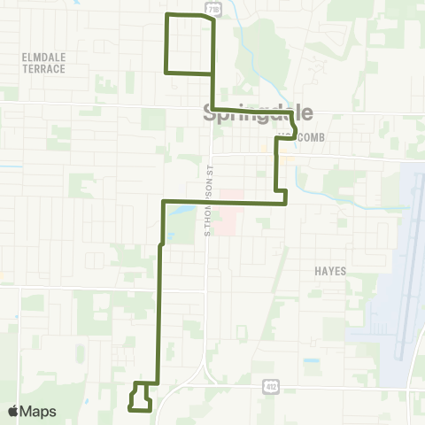 Ozark Regional Transit Route 62 map