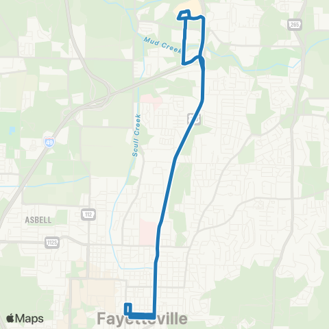 Ozark Regional Transit Route 10 map