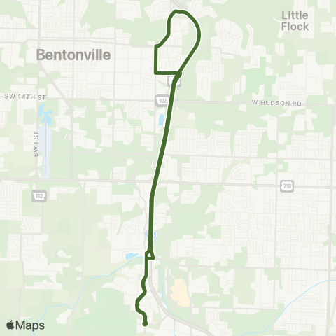 Ozark Regional Transit Route 54 map