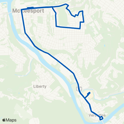 PRT McKeesport-Walnut map