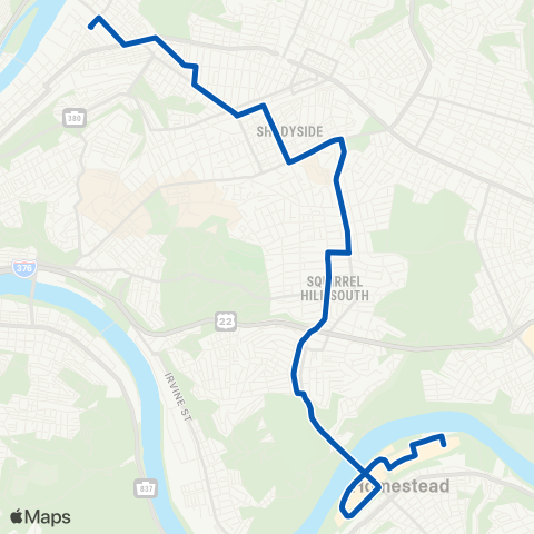 PRT Lawrenceville-Waterfront map