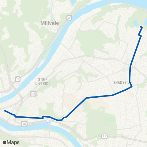 PRT Highland Park map