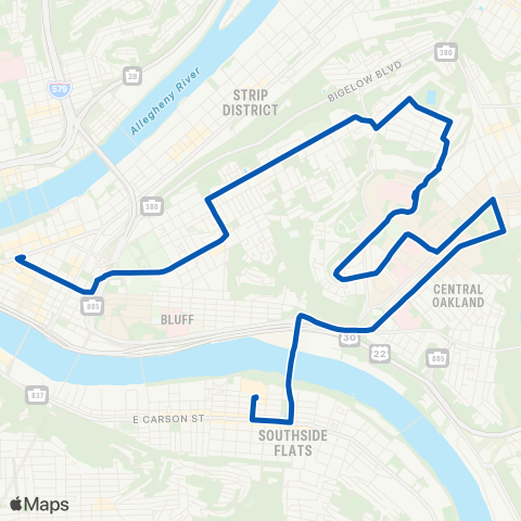 PRT Bedford Hill map