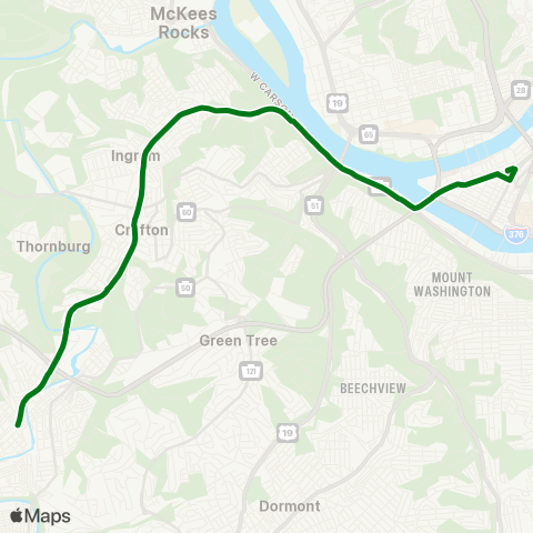 PRT West Busway map