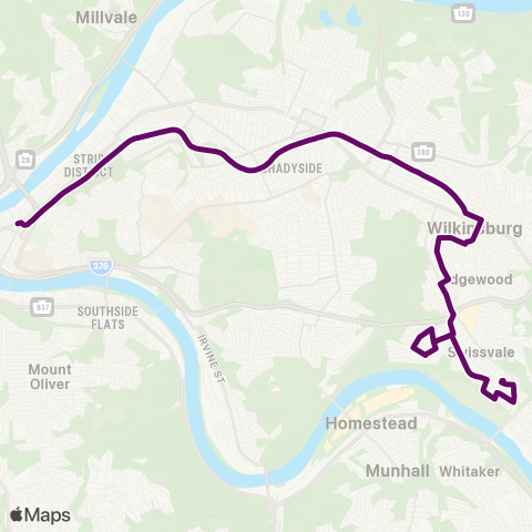 PRT Swissvale Flyer map