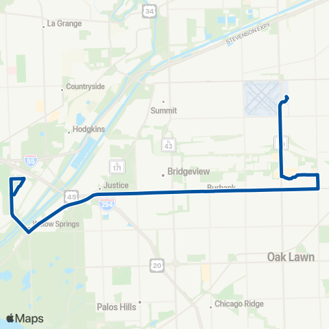 Pace Midway CTA - UPS Hodgkins Limited map