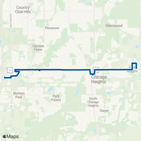 Pace Lincoln Highway map