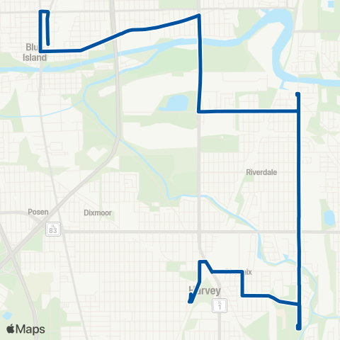 Pace Harvey - Riverdale - Blue Island map