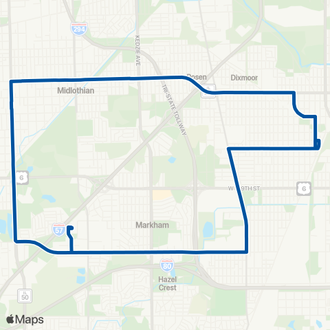 Pace Harvey - Oak Forest Loop map