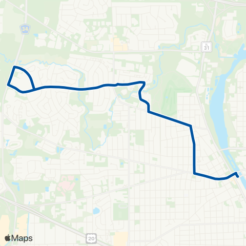 Pace Wing Park map