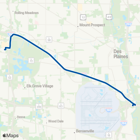 Pace Rosemont - Schaumburg Express map