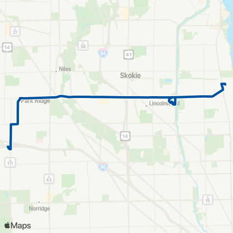 Pace Touhy Avenue map