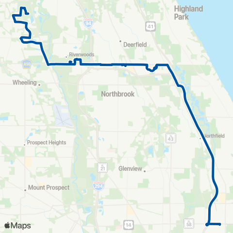 Pace Skokie – Buffalo Grove Limited map