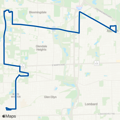 Pace Wheaton-Addison map