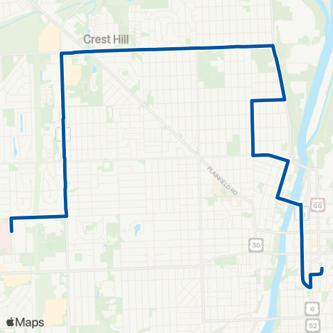 Pace West Joliet Loop map