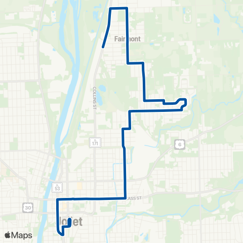 Pace Joliet-Fairmont map