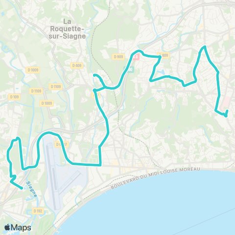 Palmbus Hôp. de Cannes - Ranguin - Gare rout. de Mandelieu map