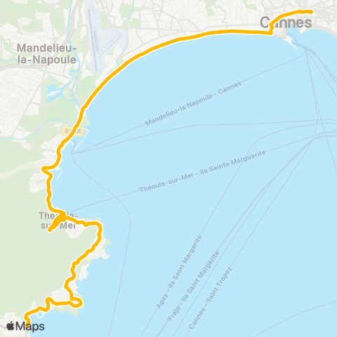 Palmbus Gare SNCF de Cannes - La Napoule - Théoule-Mairie / Le Trayas Notre Dame map