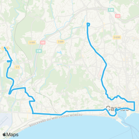 Palmbus Blanchisserie - Hôp. de Cannes - Les Bastides map