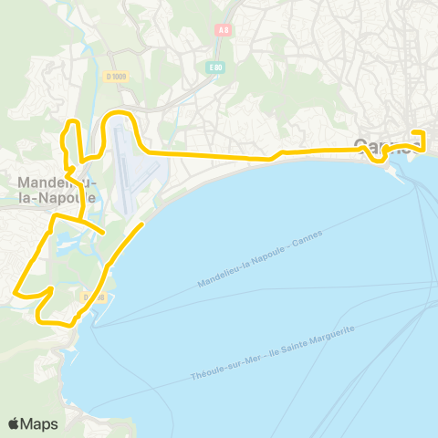 Palmbus Gare SNCF de Cannes - Boulevard du Midi map