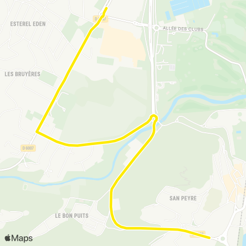 Palmbus Fête du Mimosa - Ligne Jaune map