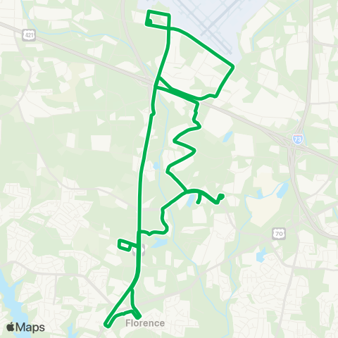 Piedmont Authority for Regional Transportation (PART) SE Route - Piedmont Parkway map