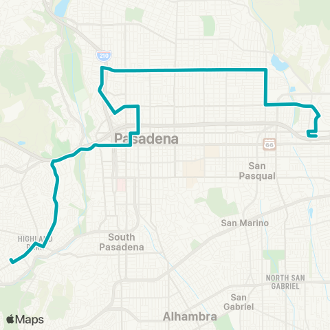 Pasadena Transit Highland Park - SMV Station map