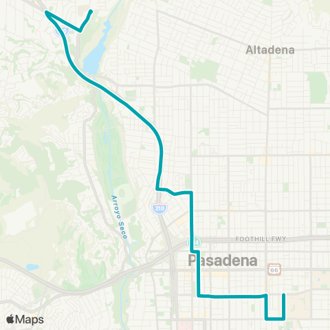 Pasadena Transit Caltech - JPL map