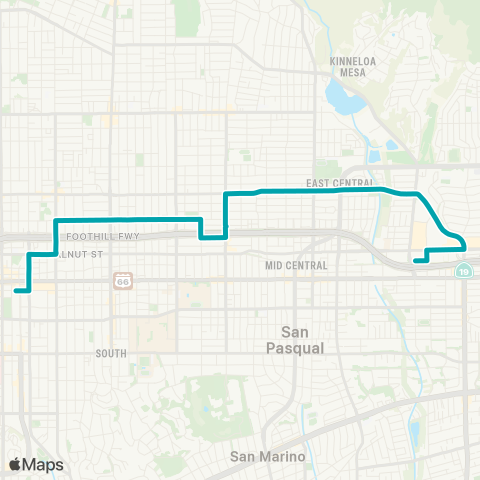 Pasadena Transit Old Pasadena - SMV Station map