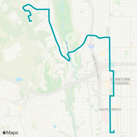 Pasadena Transit So. Raymond - Linda Vista - Art Center map