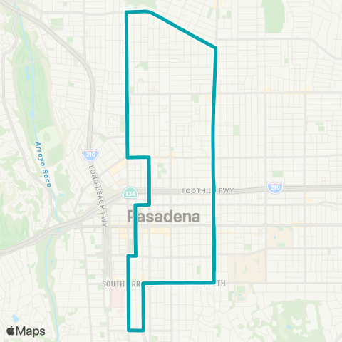 Pasadena Transit Fair Oaks - Lake map