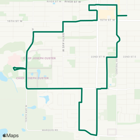 Prince Albert Transit West Hill map