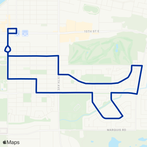 Prince Albert Transit East Hill map