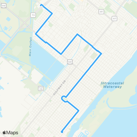 Port Arthur Transit Thomas Boulevard map